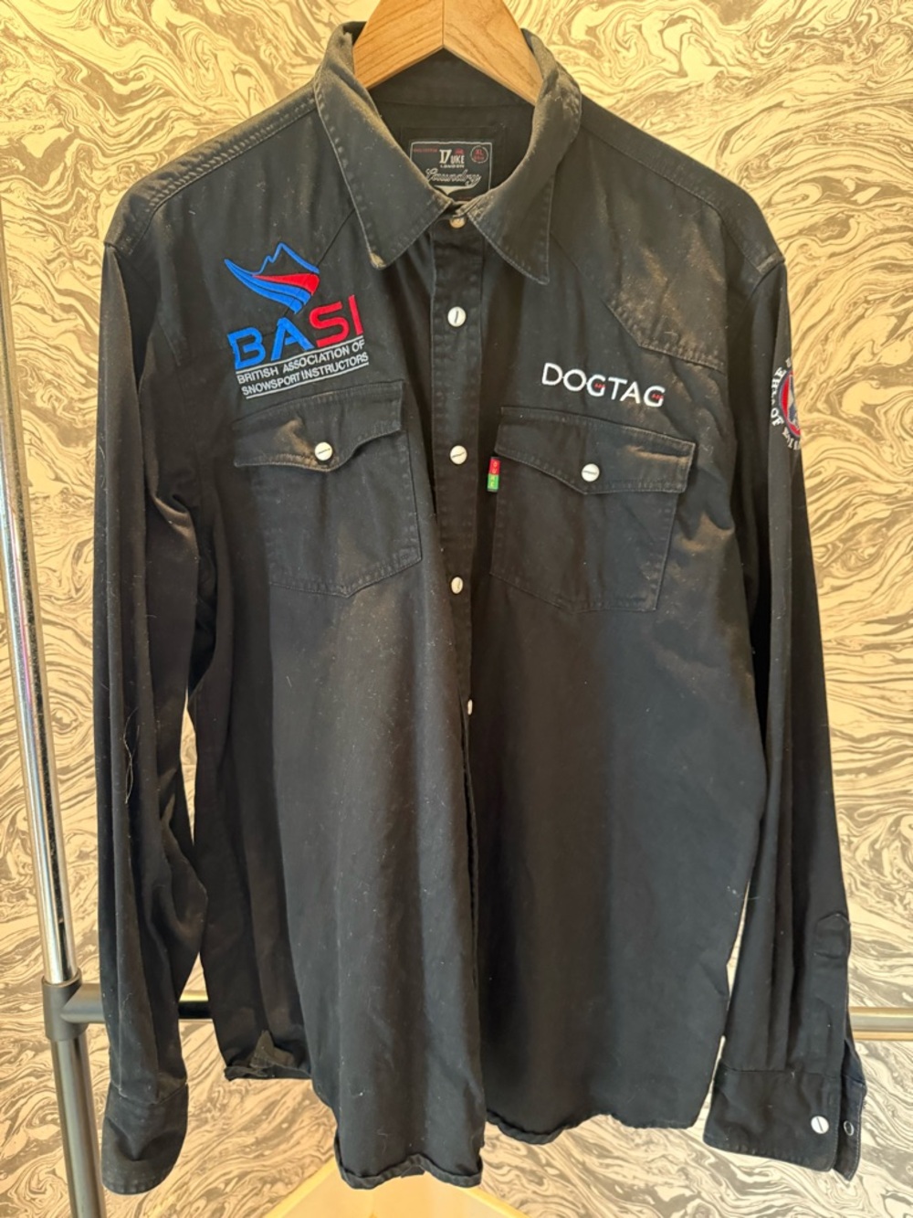 DogTag Men's Black Branded Work Shirt Jacket
